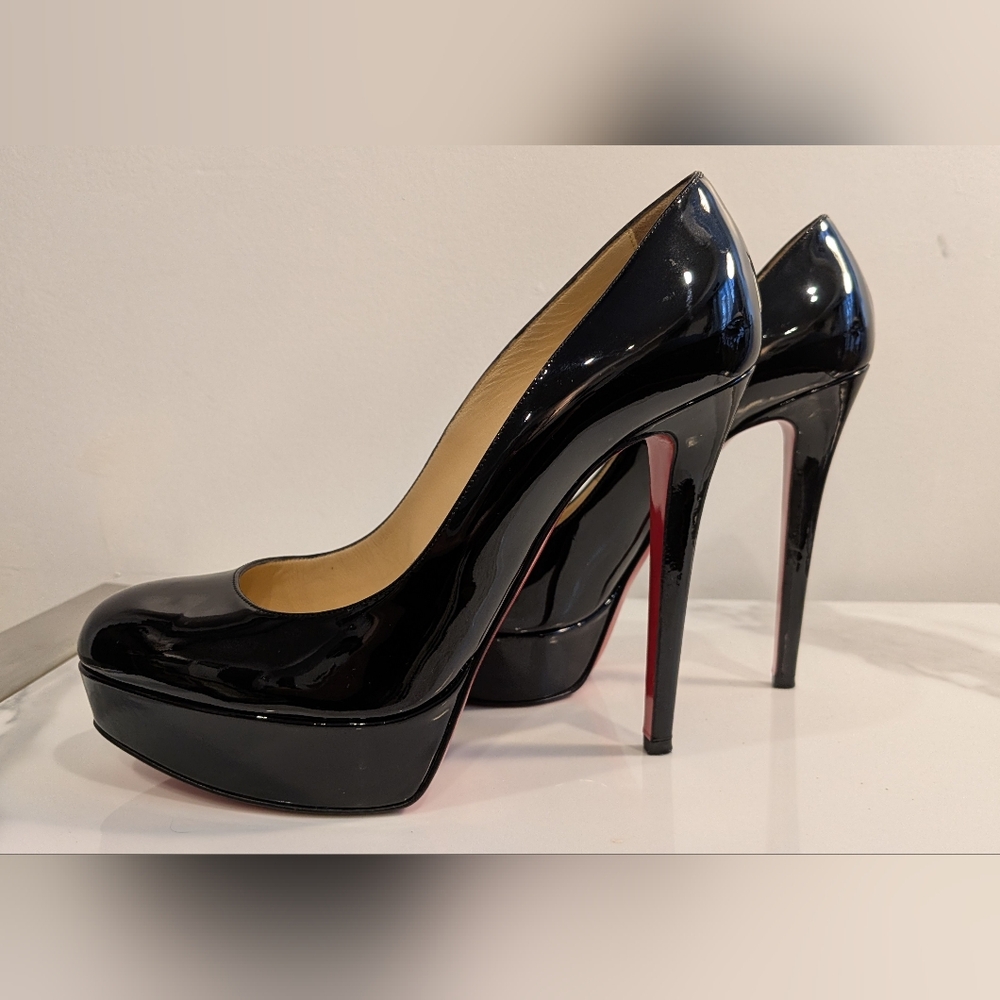 Christian Louboutin Black Patent Leather High Heel Bianca Pumps - Picture 3 of 11